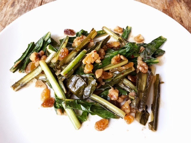When Acne Strikes, Eat This - Dandelion Greens with Walnuts