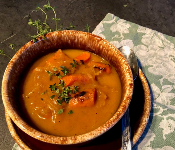 Grilled Carrot and Caramelized Onion Soup to Move Your Qi