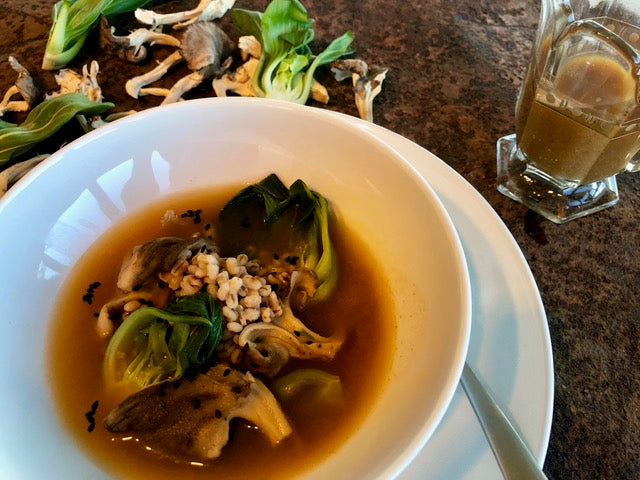 Barley, Bok Choy and Maitake to Offset Autumnal Dryness