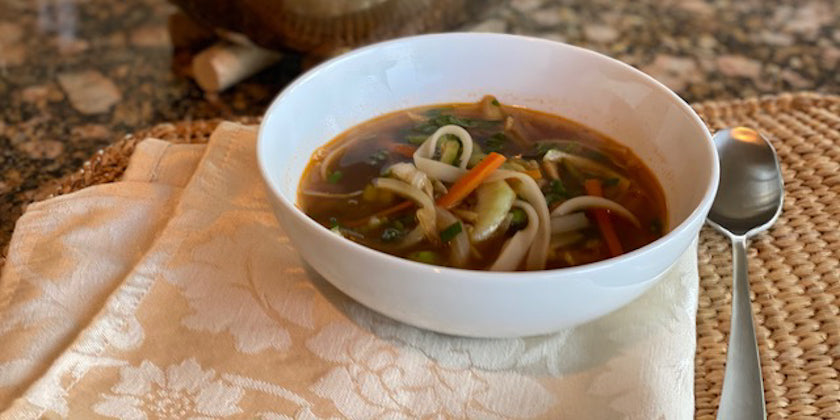 Stop Your Cold with this Asian Style Vegetable Noodle Soup Recipe