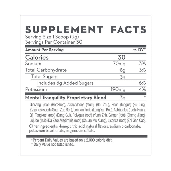 Mental Tranquility Supplement Facts