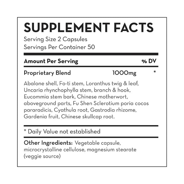 Tian Ma Gou Teng Wan Supplement Facts